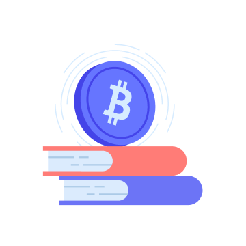 Bitcoin Cash token on top of a stack of books