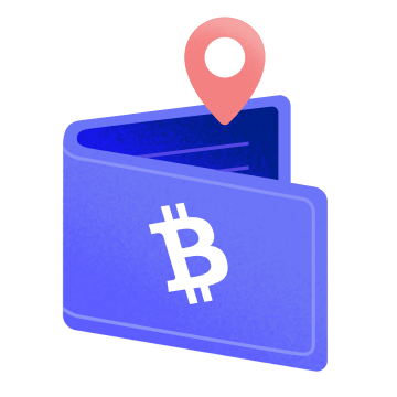 luno crypto wallet with the bitcoin cash logo on it and an address pin on top