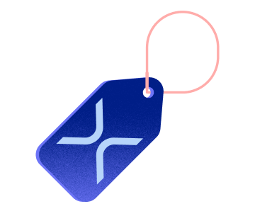 a tag with the XRP logo on it