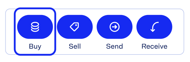 screenshot of Luno's quick action menu with the Buy option highlighted