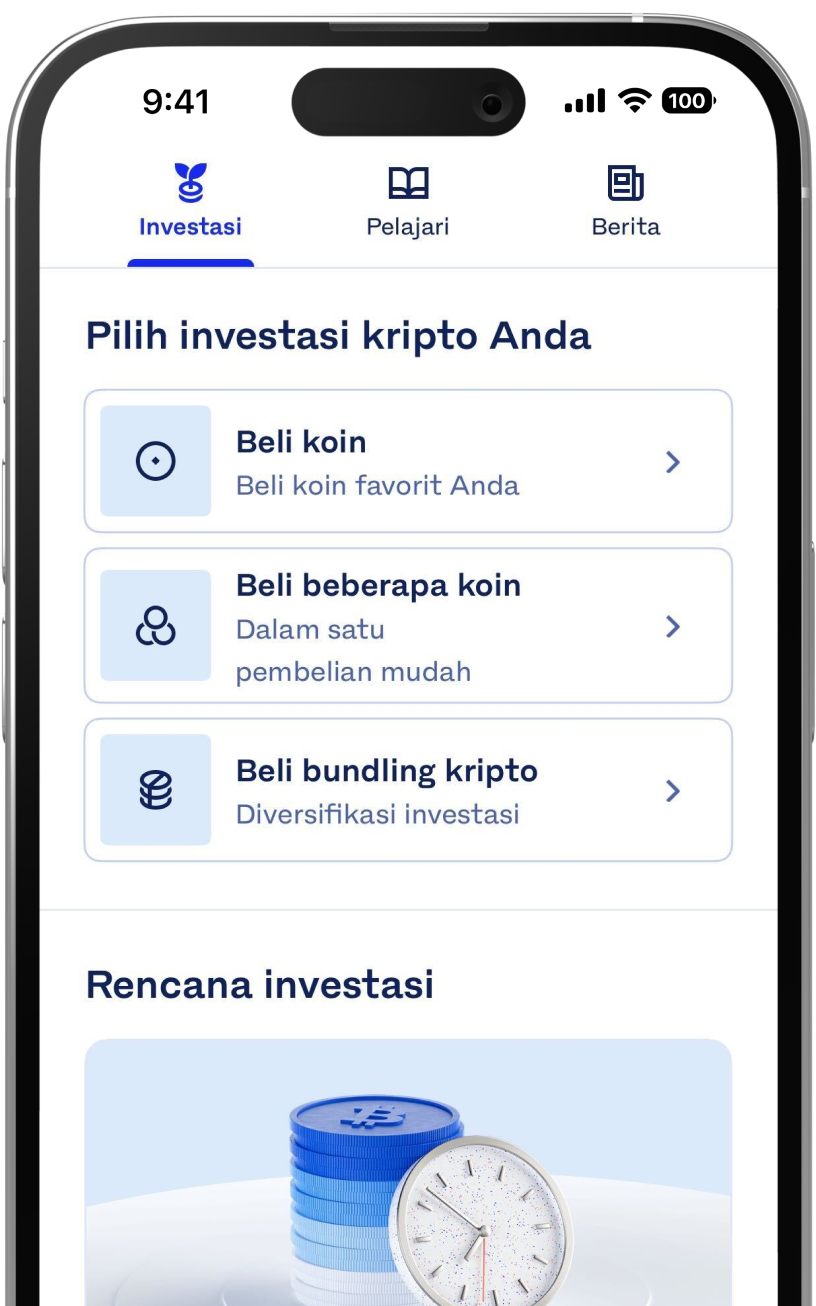Luno Explore screen in Indonesia