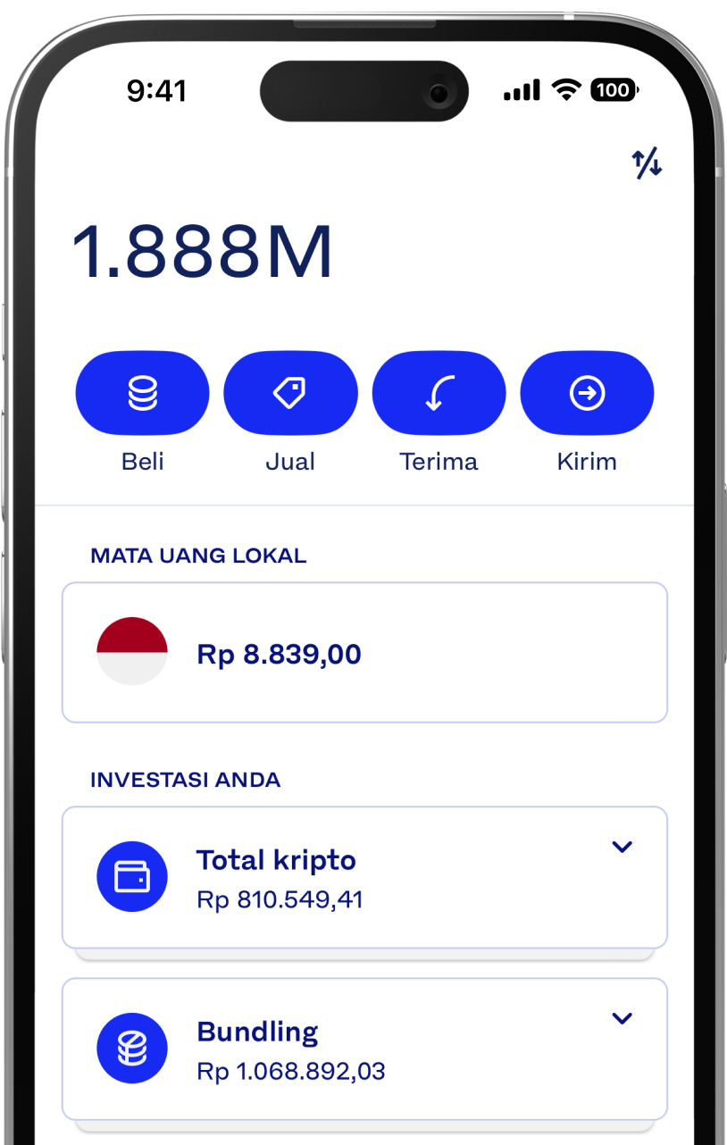 Luno Wallets screen in Indonesia