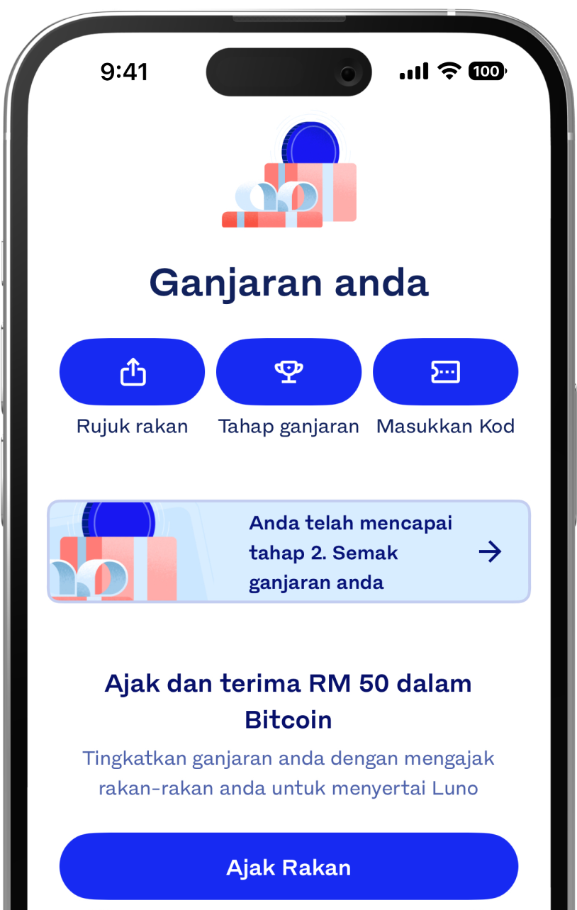 Luno Rewards screen in Malaysia.gif