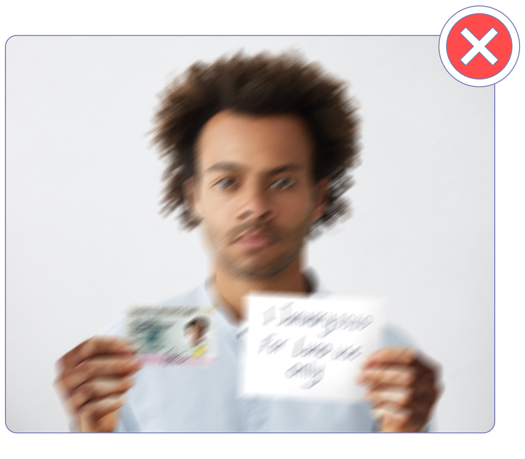 A photo that's too blurry to see the person's face, ID, or note