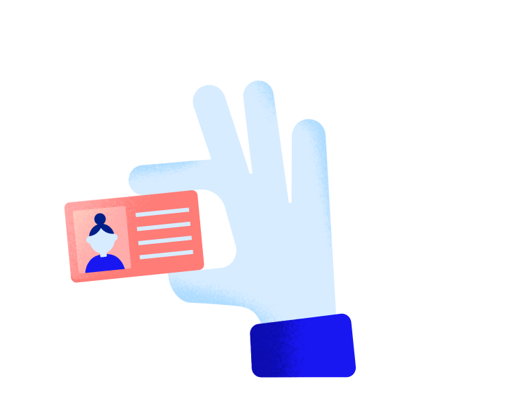 illustration of a hand holding an ID card
