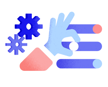 illustration of a hand toggling a switch on or off in settings