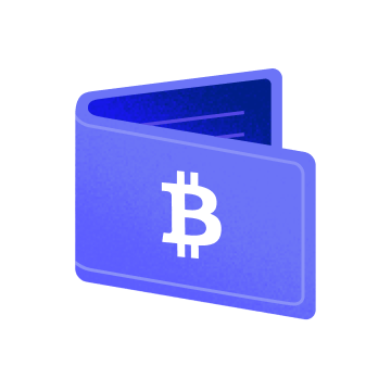 illustration of a wallet with the Bitcoin logo on it